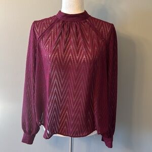 Free People Wine Transparent Top